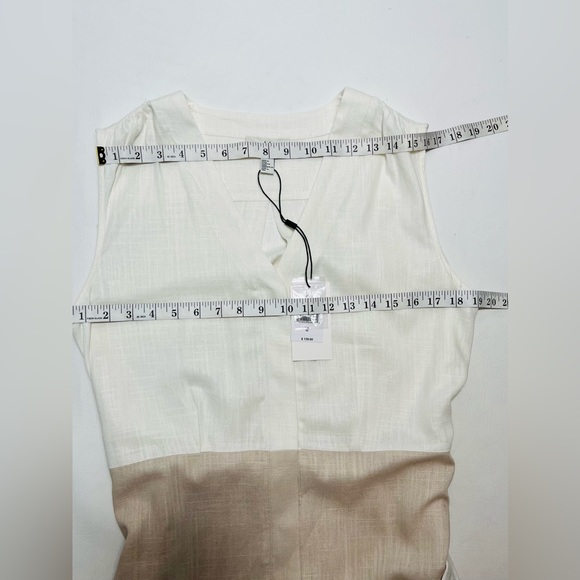 H HALTON MAXI DRESS TIERED LINEN BLEND COLOR BLOCK SIZE M NWT - Picture 14 of 14